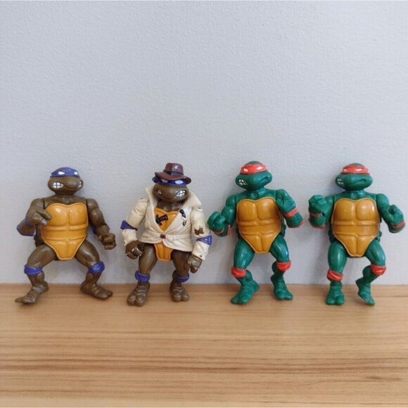 Vintage Lot (4) 90s Mirage Studios Teenage Mutant Ninja Turtles Action Figures - Picture 1 of 8